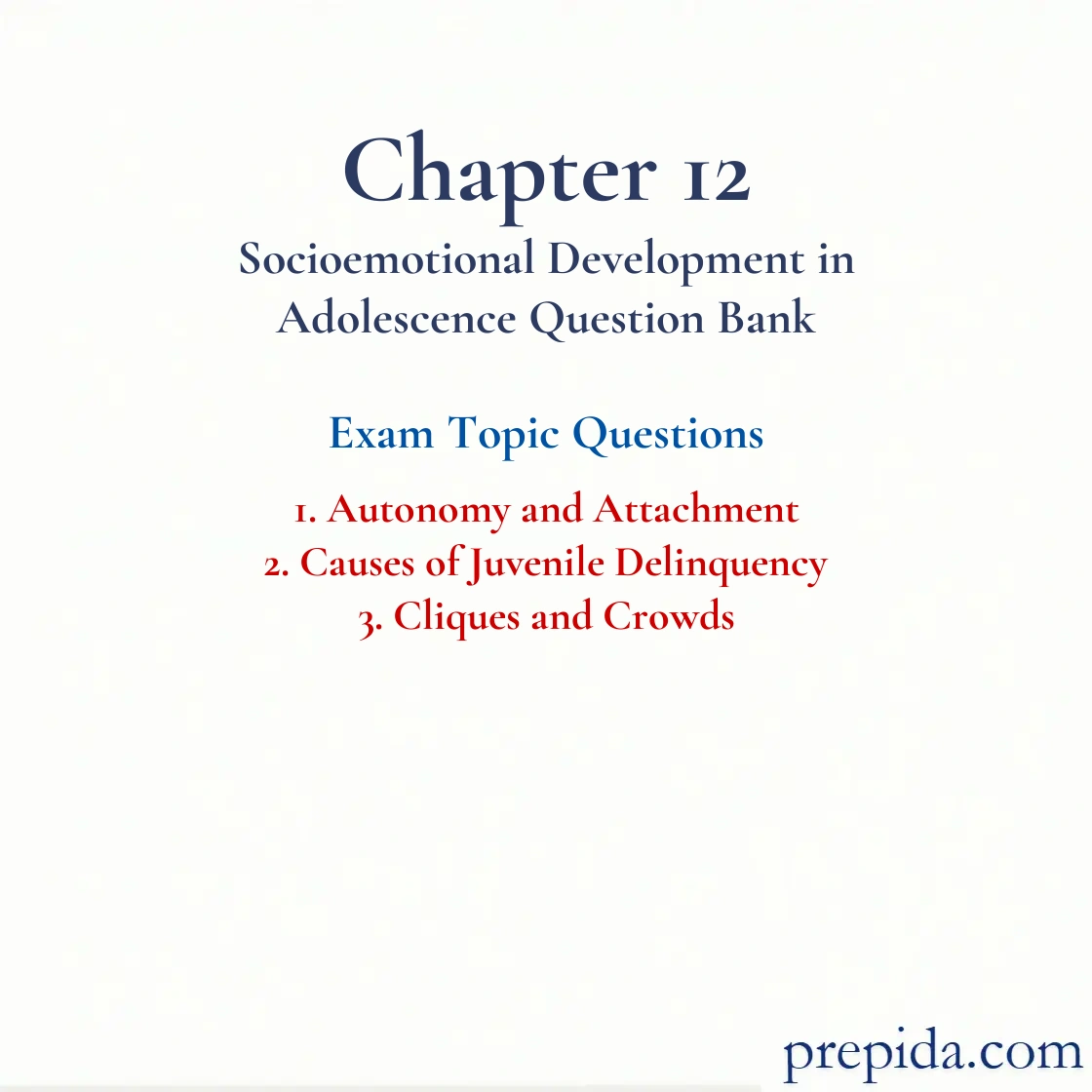 Chapter 12 Socioemotional Development in Adolescence Answer Key: Autonomy and Attachment