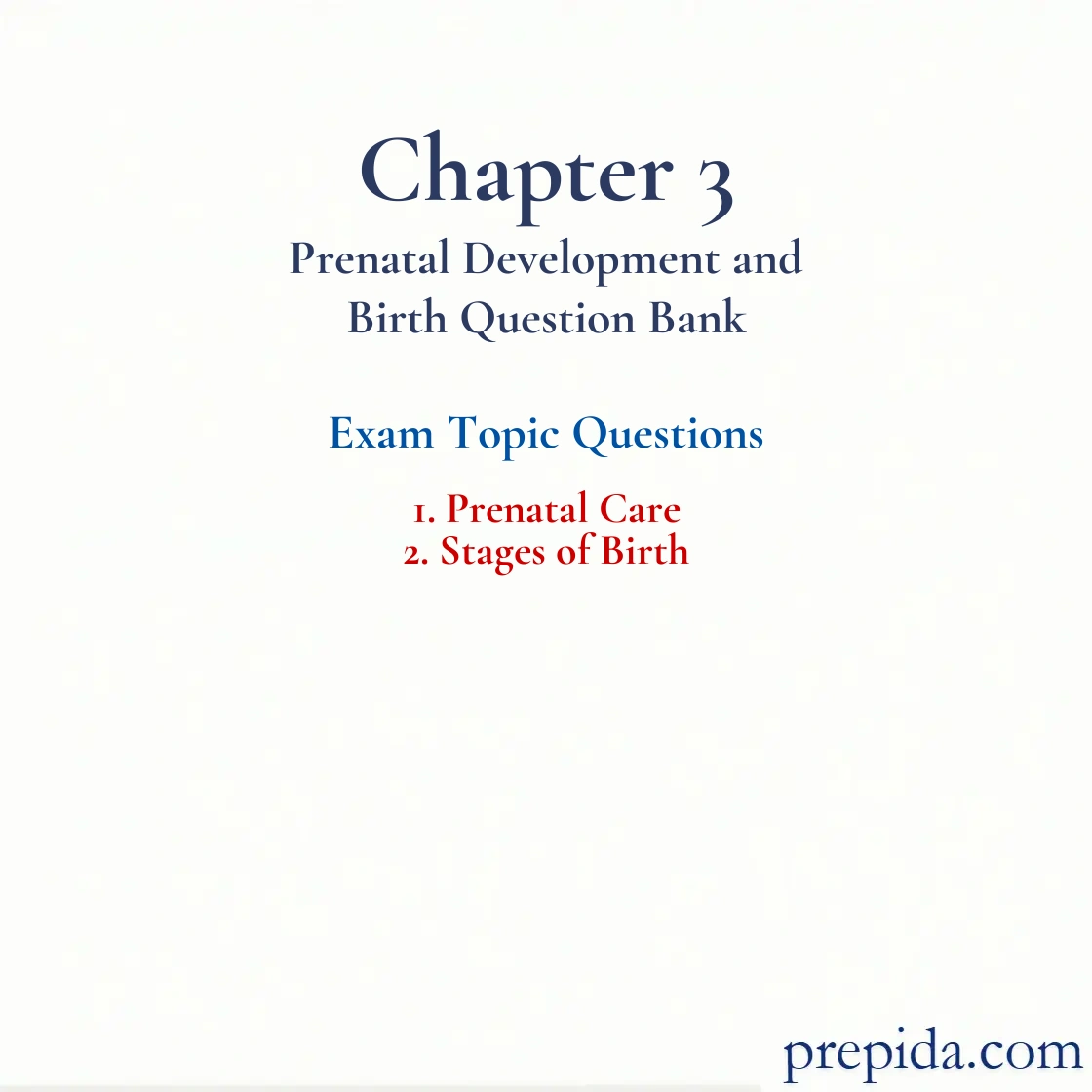Check Exam Questions Stages of Birth and Prenatal Care Exam Questions: Prenatal Care and Stages of Birth