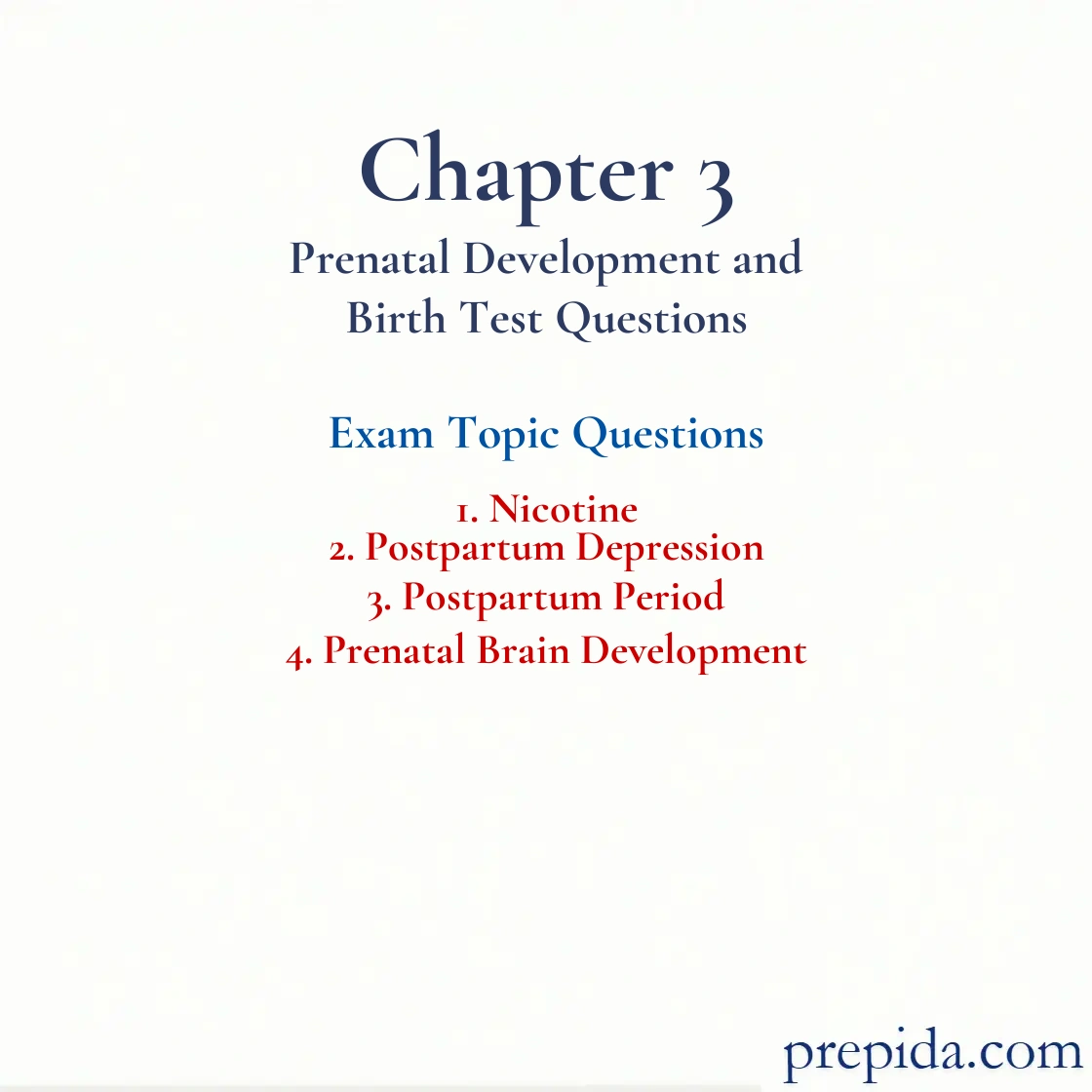 Exam Bank Brain Development and Nicotine Final Exam Practice Exam: Nicotine and Postpartum Depression