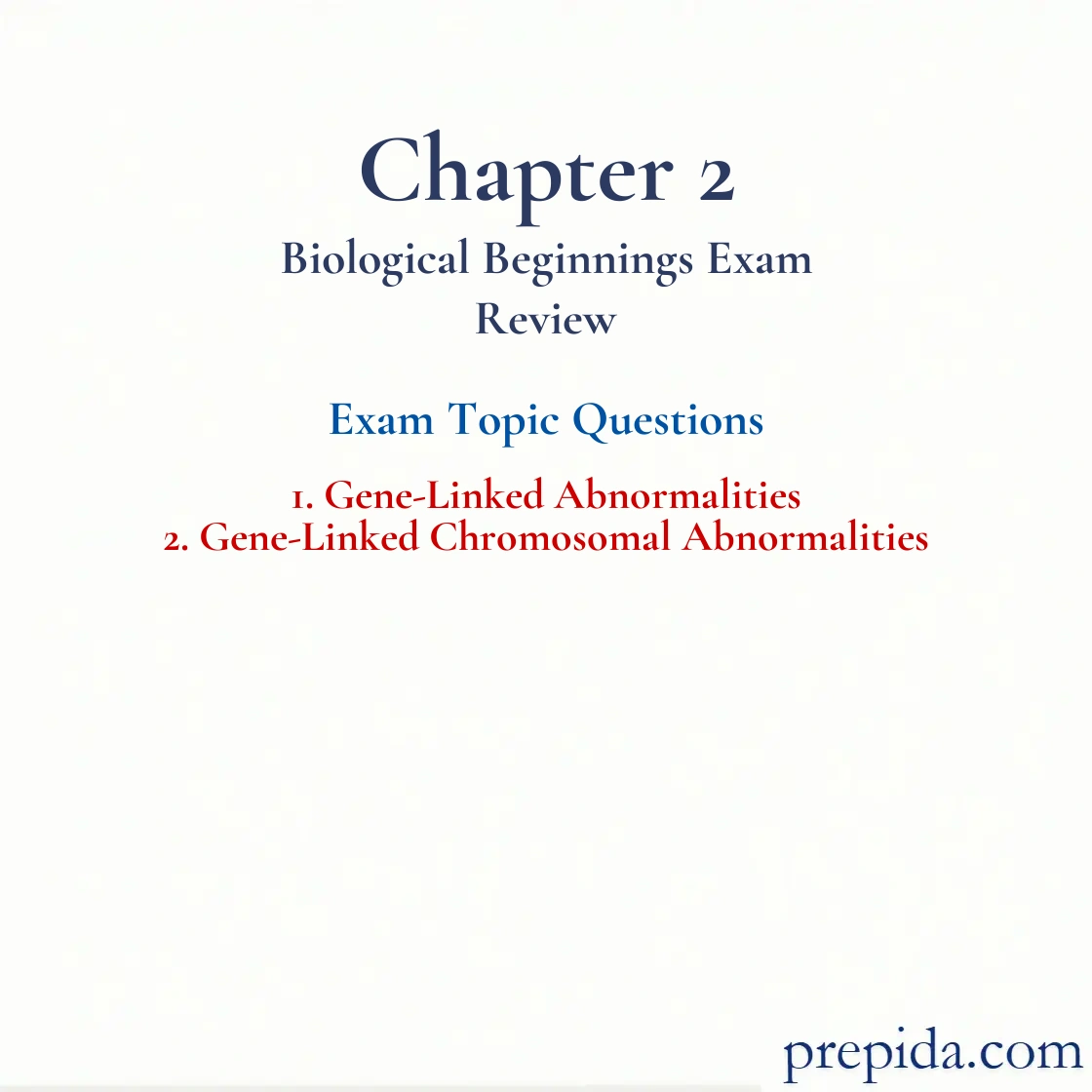Exam Bank Gene Linked Abnormalities Chapter Quiz Mock Exam: Gene-Linked Abnormalities