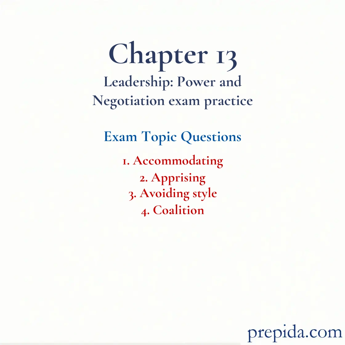Accommodating and Apprising Exam Answer Key