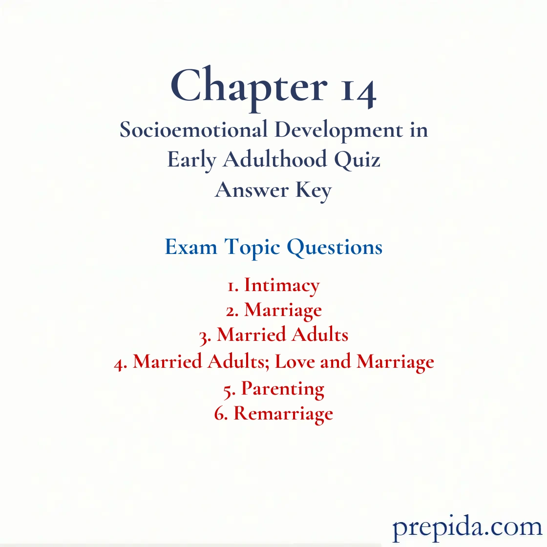 Chapter Quiz: Intimacy and Marriage