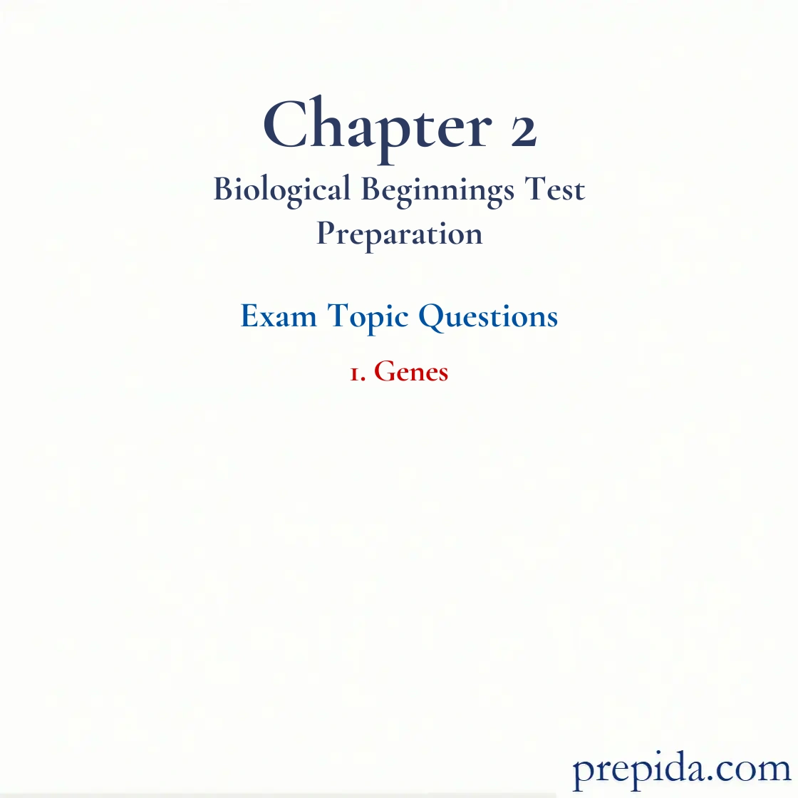 Exam Questions Topic Genes Final Exam Answer Key: Genes