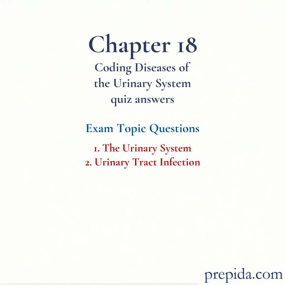 Exam Questions Urinary System Renal Issues Answer Key Exam Materials: The Urinary System and Urinary Tract Infection