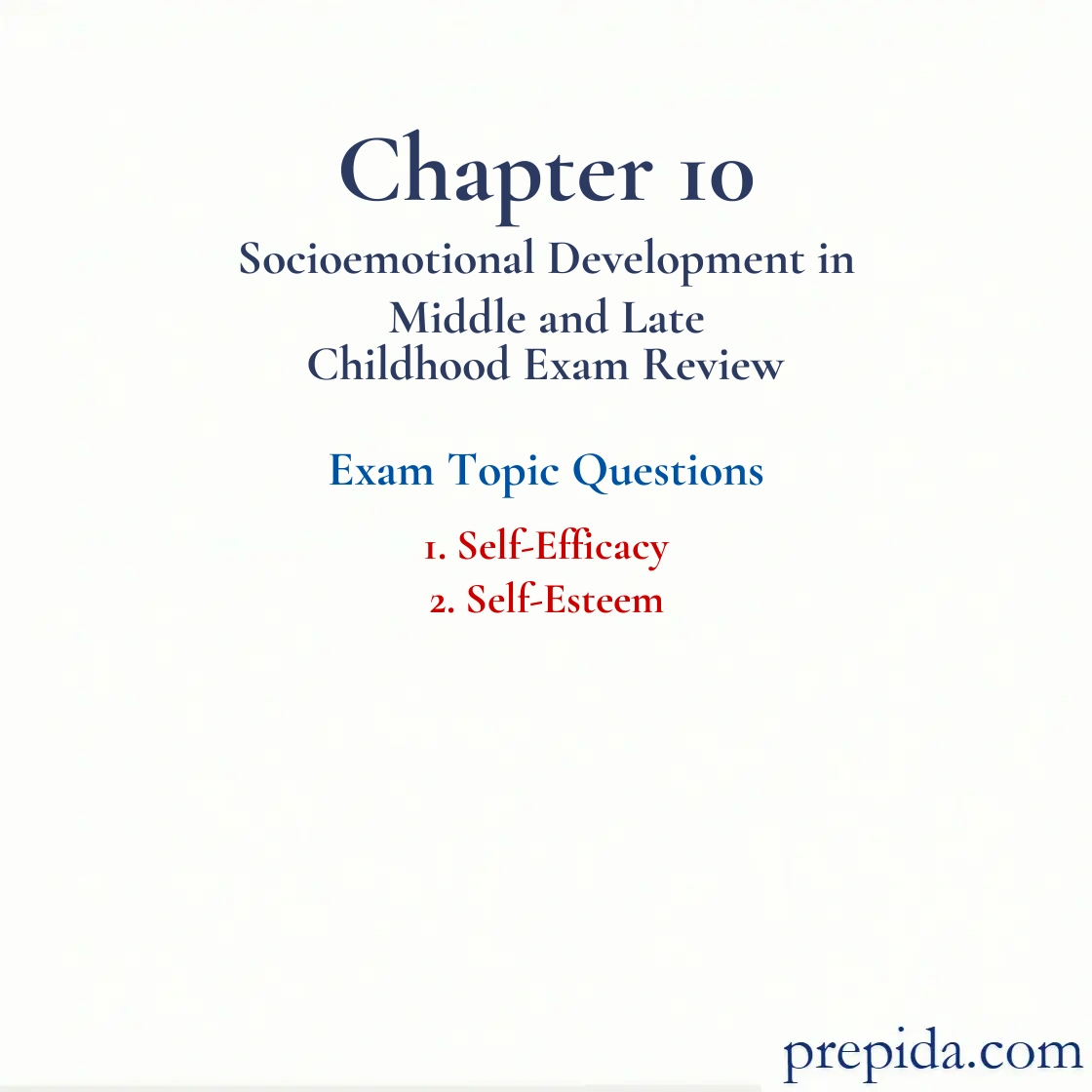 Excel in Exams Self Efficacy VS Self Esteem Final Exam practice test: Self-Efficacy and Self-Esteem