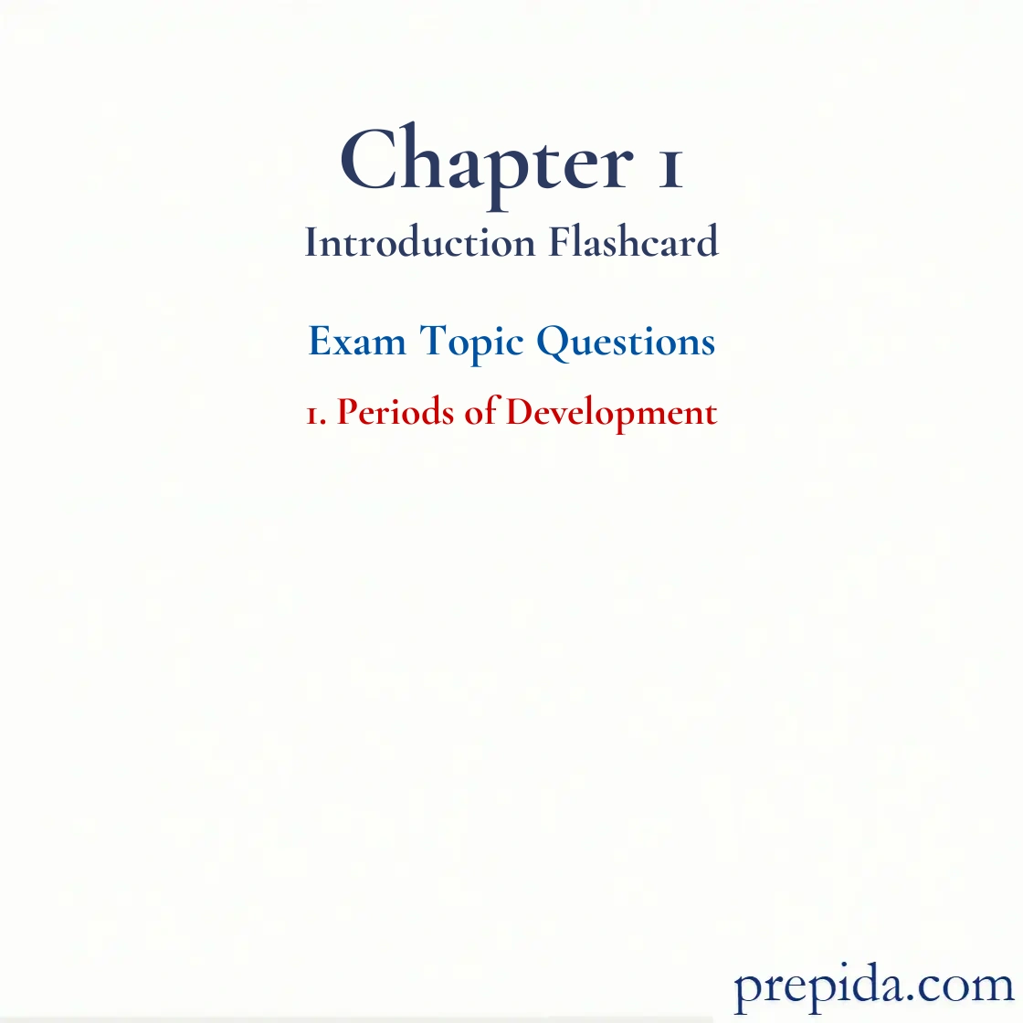 Free Chapter Quiz Periods of Development Questions Answers mock test: Periods of Development