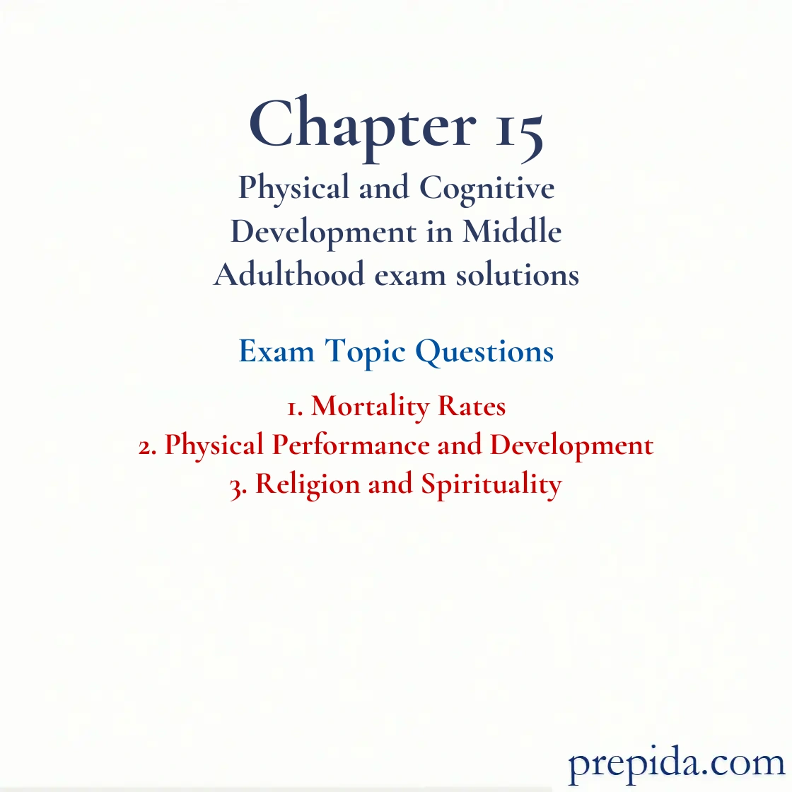 Key Exam Topics Physical Performance and Mortality Rates View Q A Discussion Questions: Mortality Rates