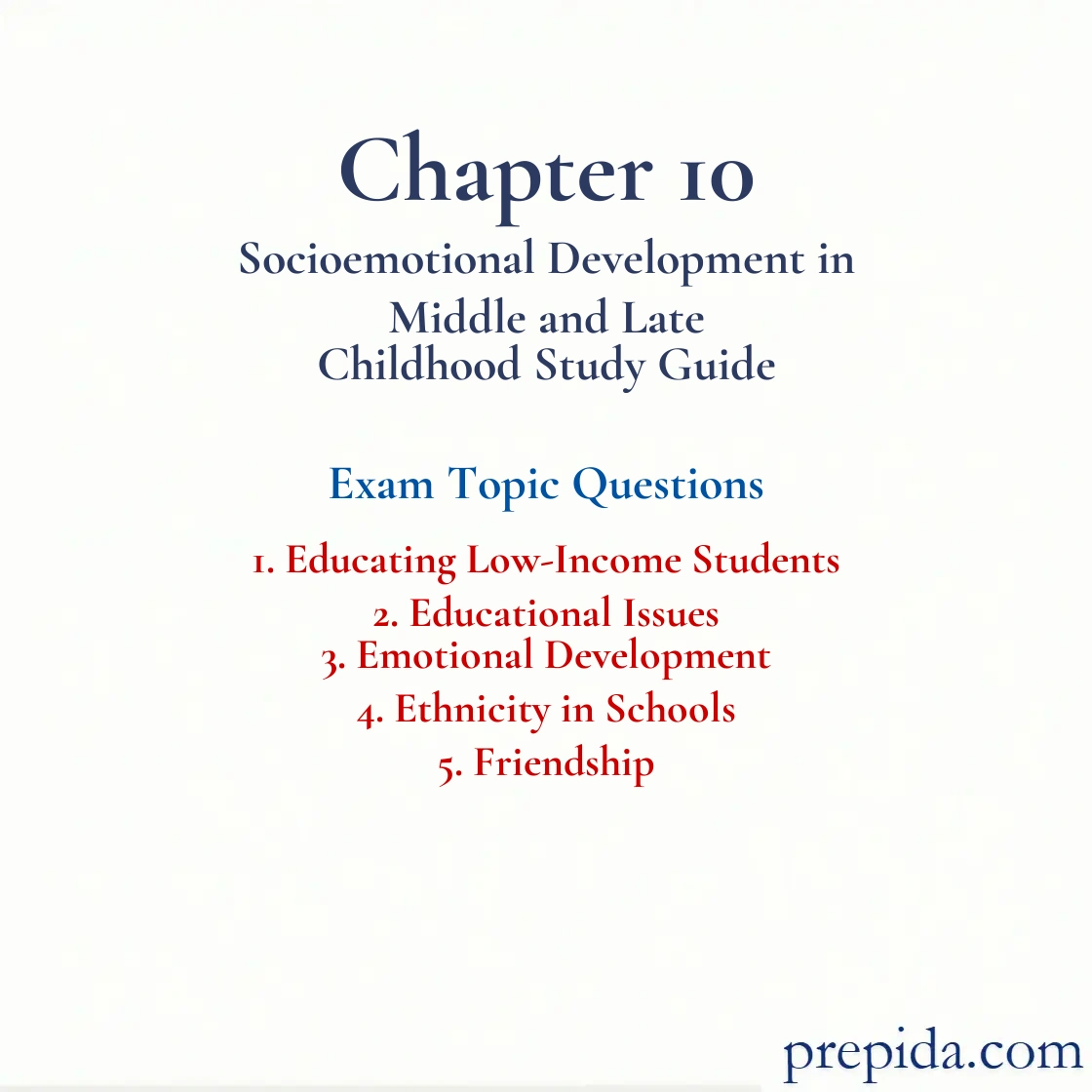 Master Exam Topics Friendship and Educational Issues MCQ Knowledge Check Midterm & Final Exam Quiz: Educating Low-Income Students