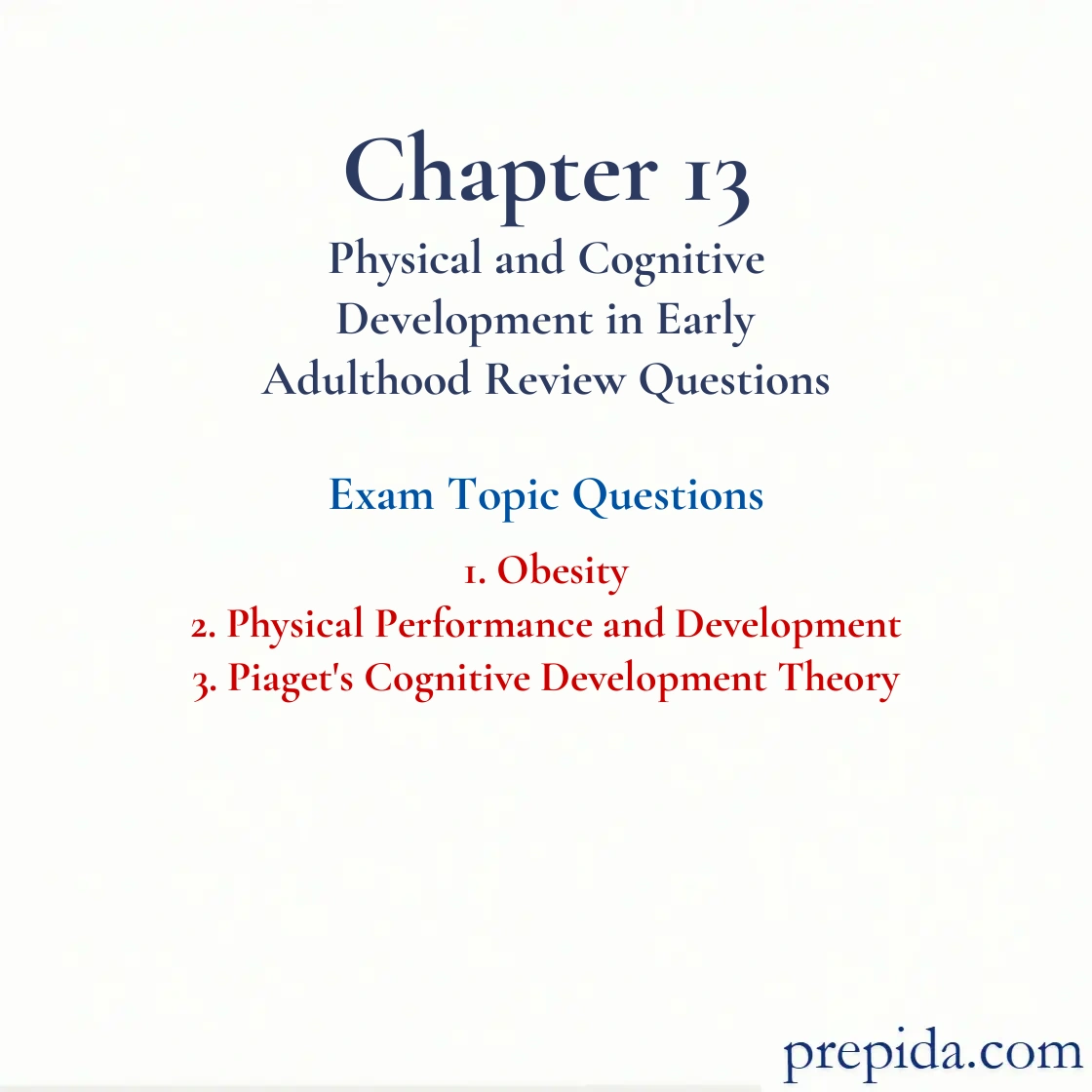 Master Exam Topics Physical Performance and Development Theory Final Test Set: Obesity and Physical Performance and Development