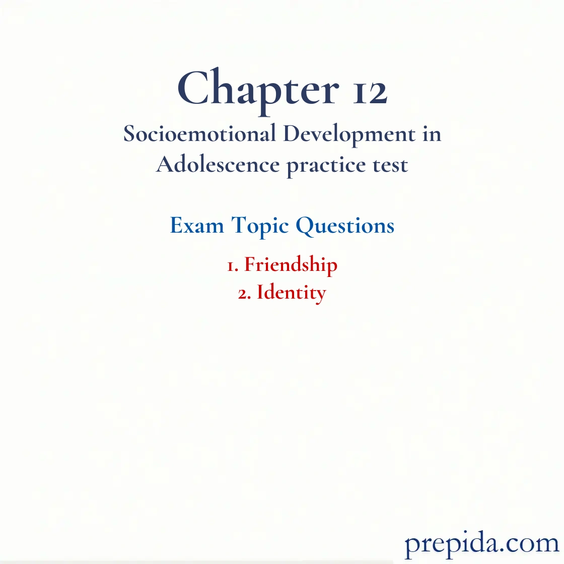 Maximize Your Exam Score Friendship Identity Check Questions Exam Review: Friendship and Identity