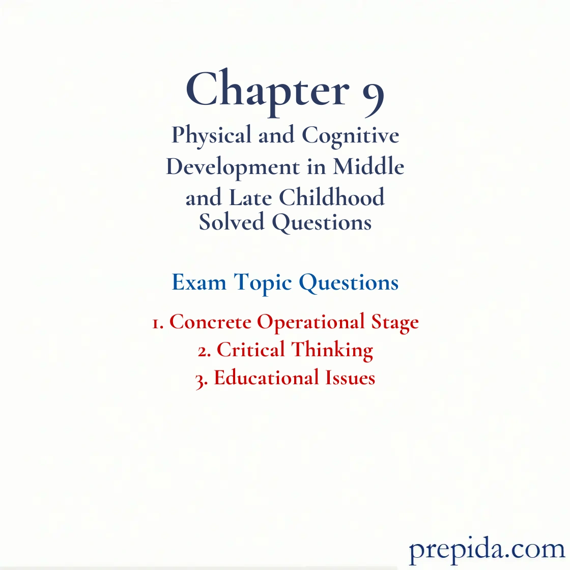 Practice MCQs Concrete Operational Stage Educational Issues Test Preparation: Concrete Operational Stage