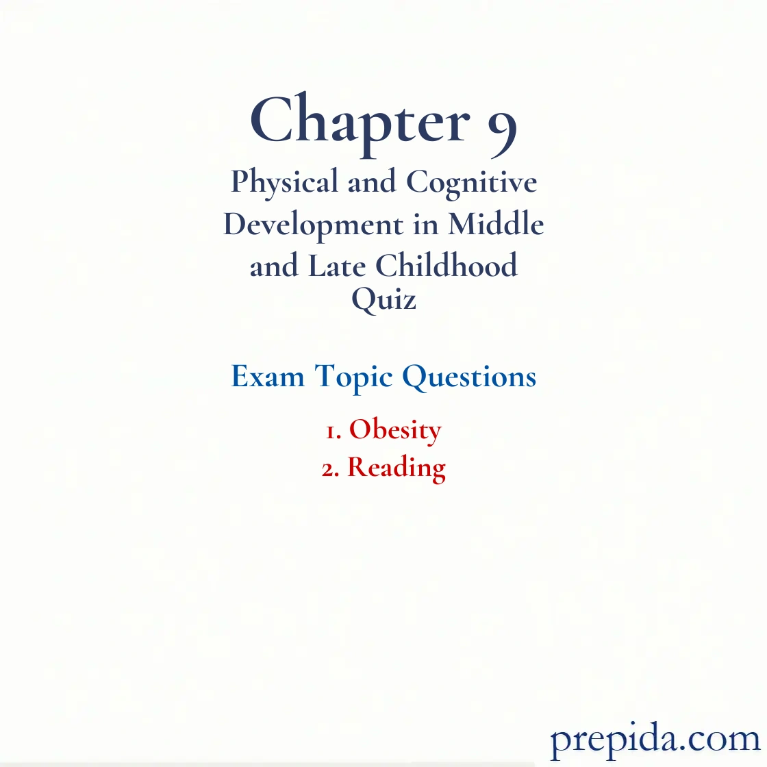 Prepare Smarter for Your Exam Obesity and Reading Answer Keys Exam Questions: Obesity and Reading