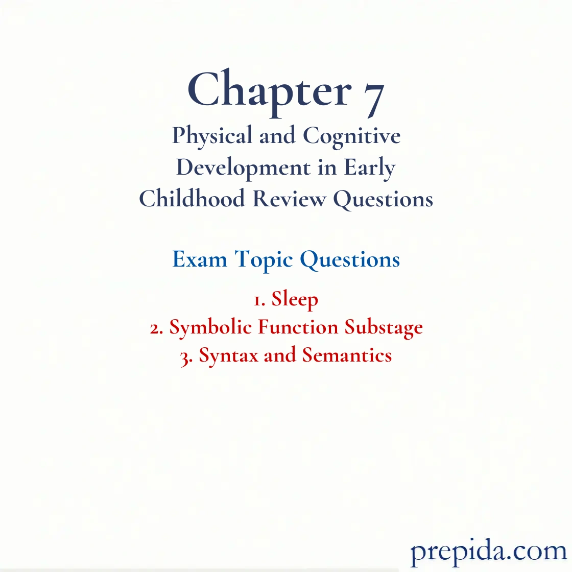 Solve Exam Questions Symbolic Function Substage Sleep practice test: Sleep and Symbolic Function Substage