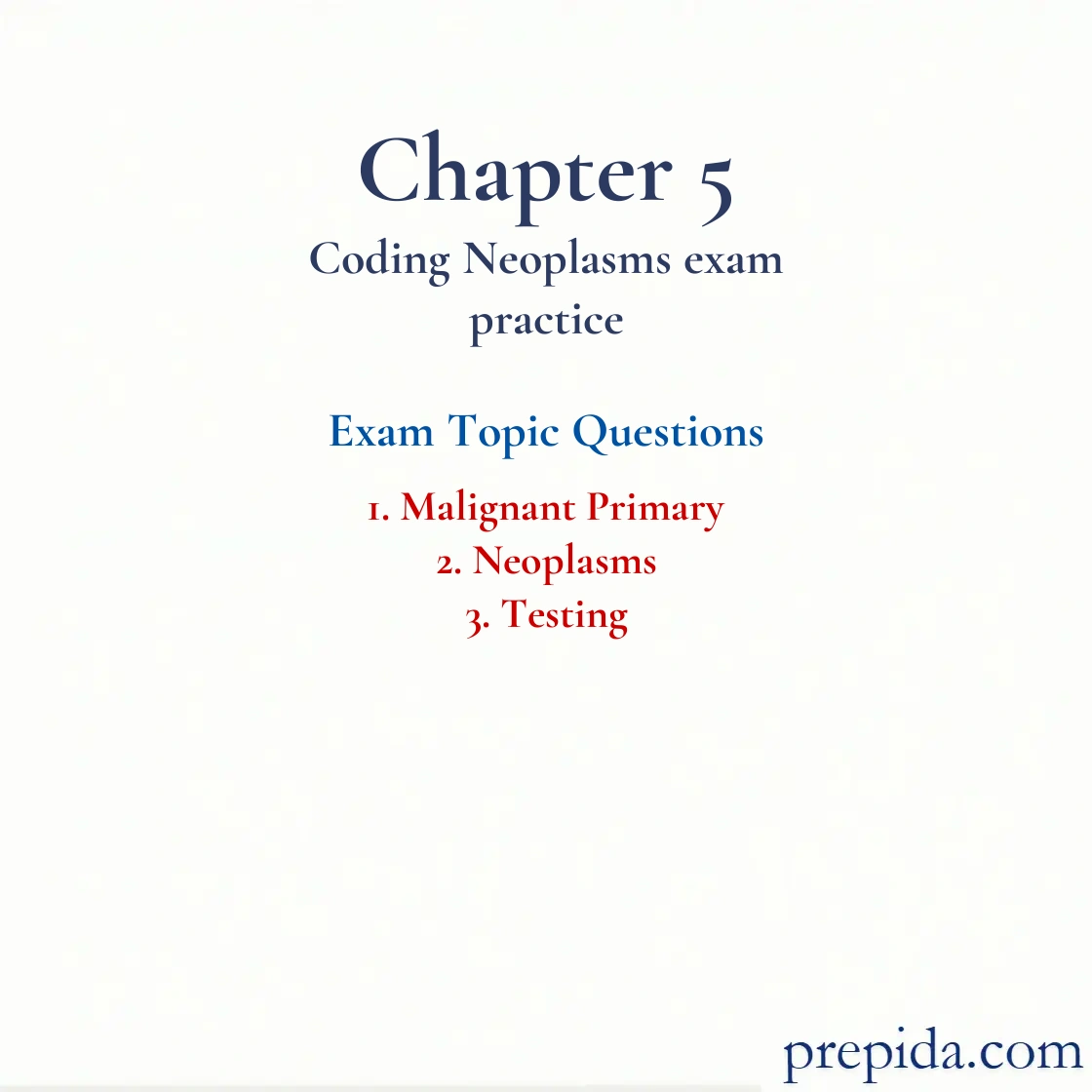 Solved Exam Questions Malignant Primary Neoplasm Focus Answer Key: Malignant Primary and Neoplasms