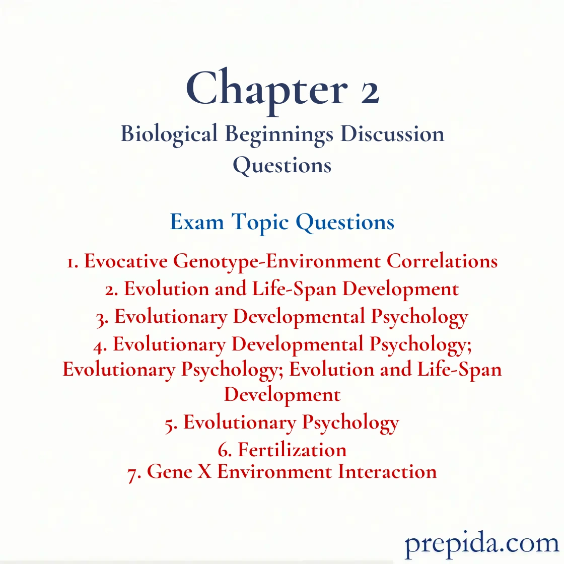 Study Exam Questions Evolutionary Psychology Mock Exam Review Questions: Evocative Genotype-Environment Correlations
