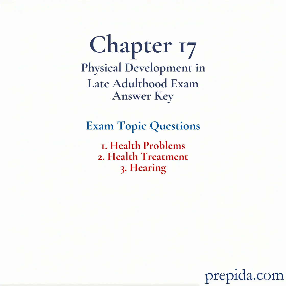 Study with Exam Questions Health Problems VS. Treatment Fianl Exam practice test: Health Problems and Health Treatment