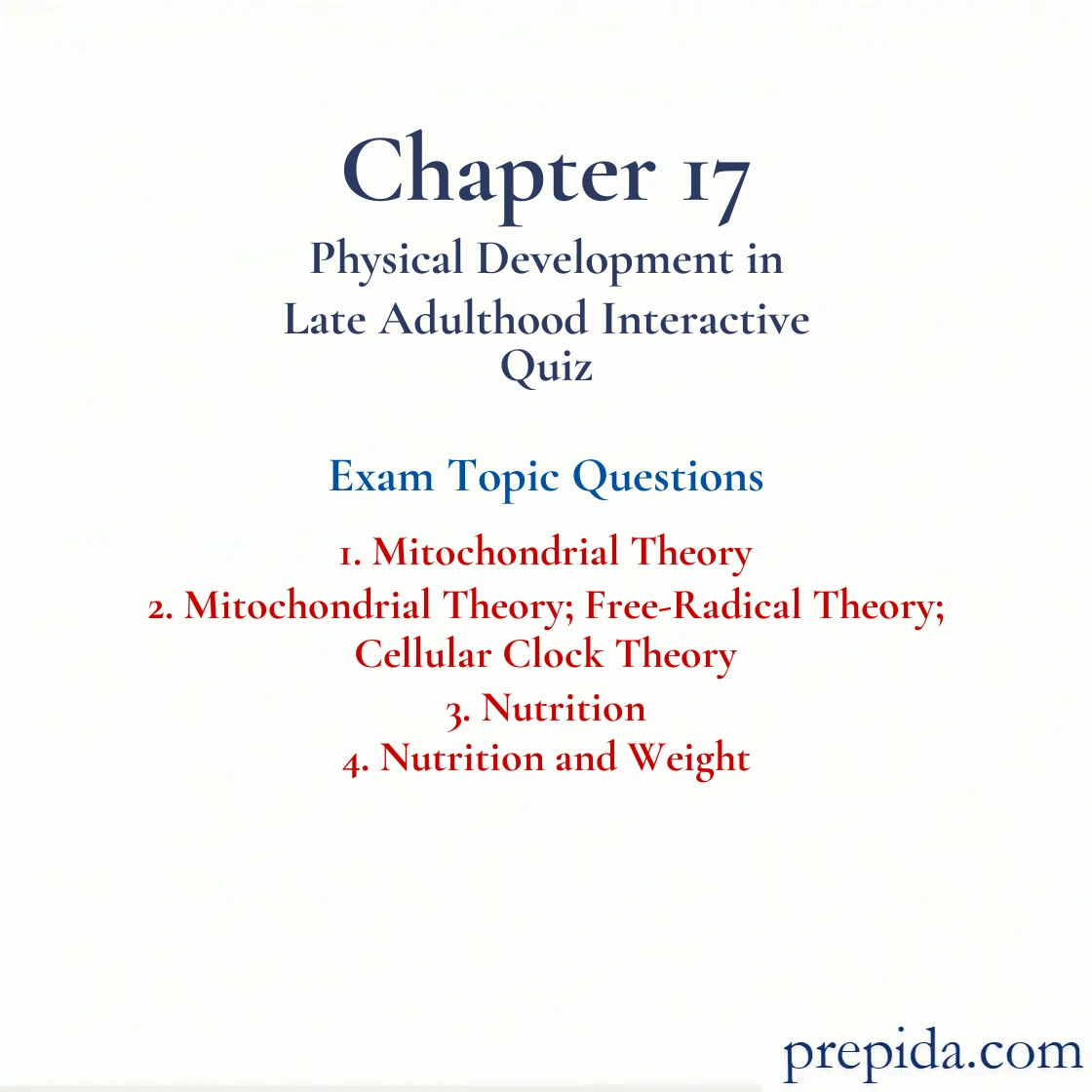Study with Exam Questions Mitochondrial Theory, Nutrition, and Weight chapter review questions: Mitochondrial Theory