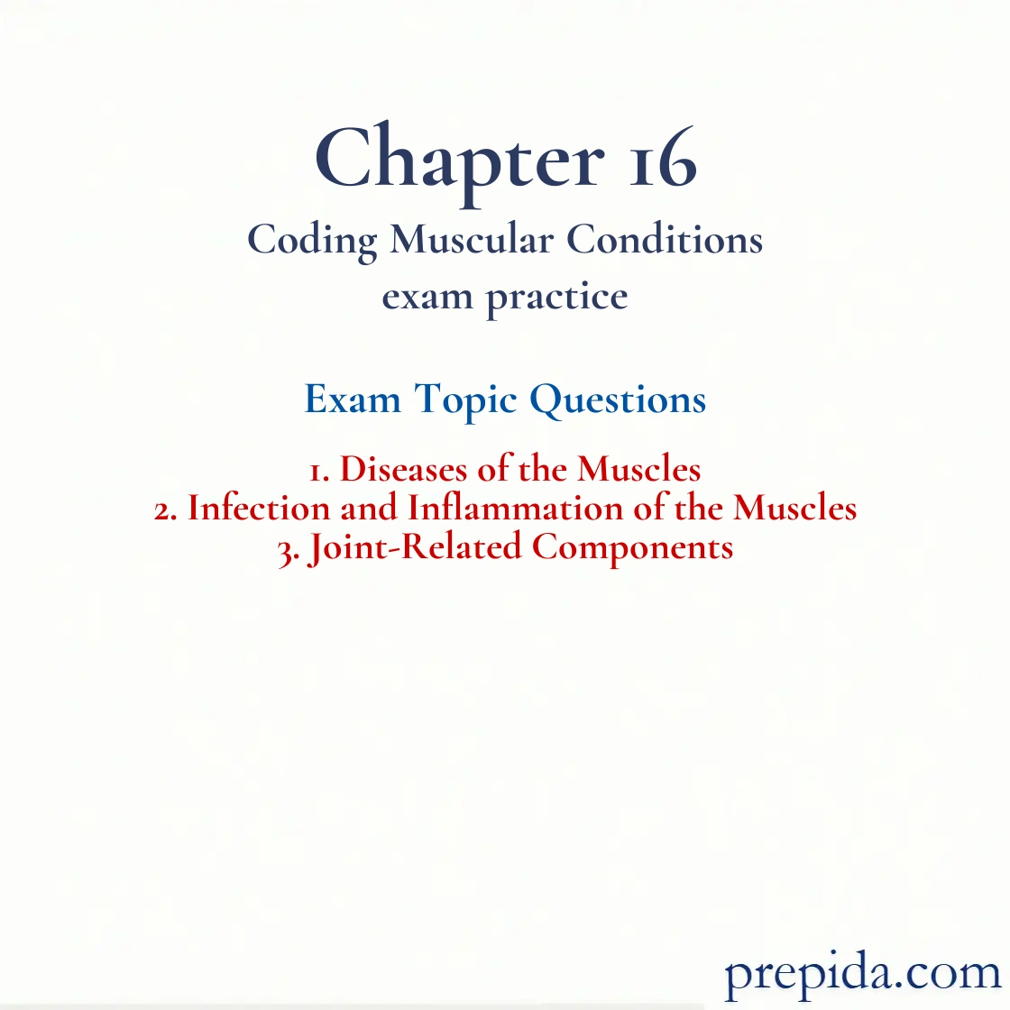 Testbook Exam Pack Chapter 16 Coding Muscular Conditions Answers Answer Key: Diseases of the Muscles