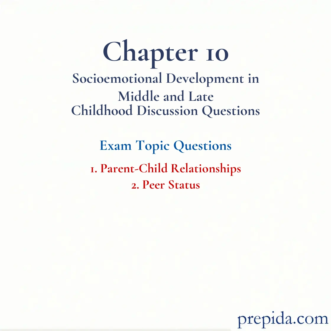 Try Exam Questions Peer Status Parent Child Relationships Final Exam final exam questions: Parent-Child Relationships and Peer Status