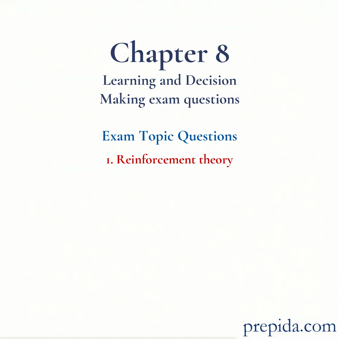 Unlock Access to Exam Bank Reinforcement Theory MCQs Answer Key Reinforcement theory Study Guide